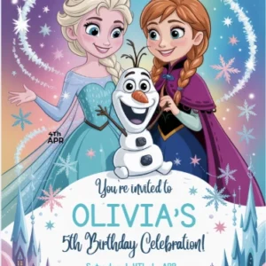 winter wonderland birthday invitation