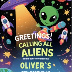 alien birthday invitation