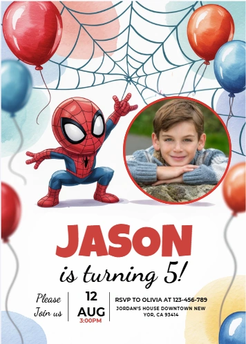 web hero birthday invitation