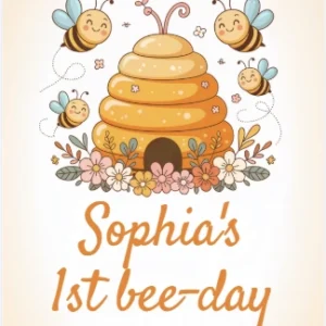 bee birthday invitation