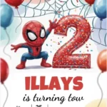2nd spidey birthday invitation