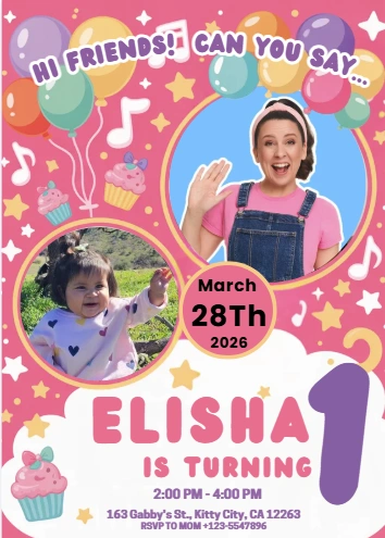 ms rachel birthday invitation