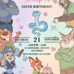 animal city birthday invitation