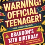 13th birthday invitation