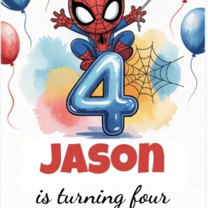 4th spidey birthday invitation