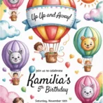 hot air balloon birthday invitation