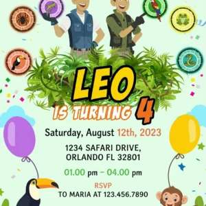 wild kratts birthday invitation