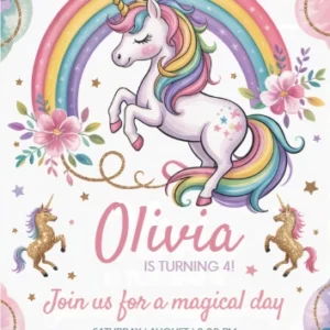 unicorn birthday invitation