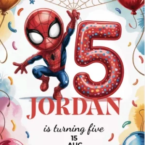 5th spidey birthday invitation