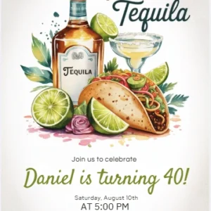 tacos and tequila birthday invitation