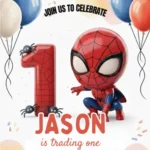 1st spidey birthday invitation