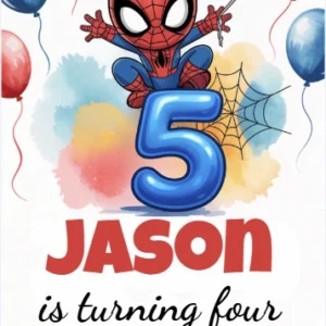 5th spidey birthday invitation