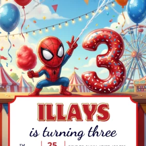 spidey carnival birthday invitation
