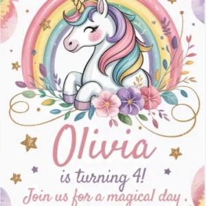 unicorn birthday invitation
