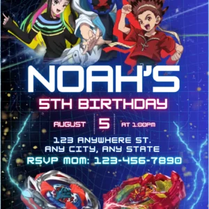 beyblade birthday invitation