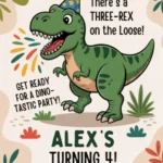 three rex birthday invitation