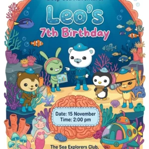 ocean adventure birthday invitation