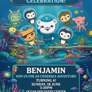 ocean adventure birthday invitation