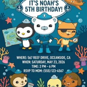 ocean inspired birthday invitation