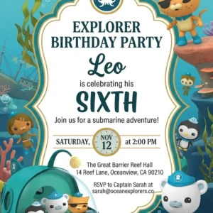ocean adventure birthday invitation