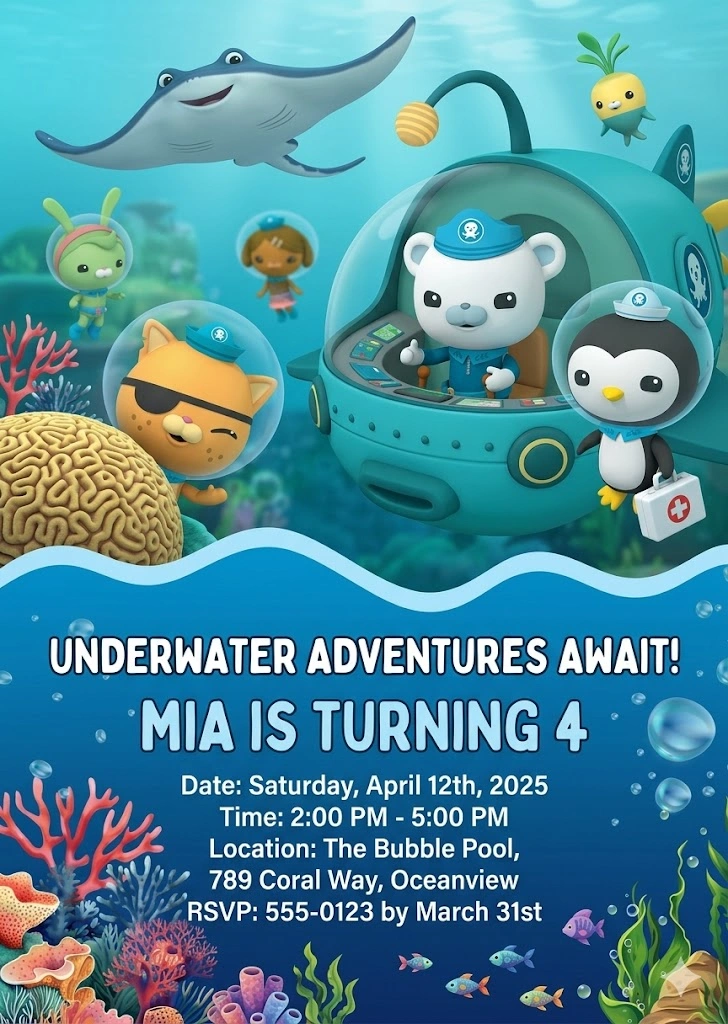 captain ocean birthday invitation