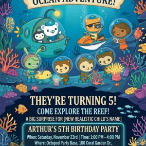 octonauts birthday invitation