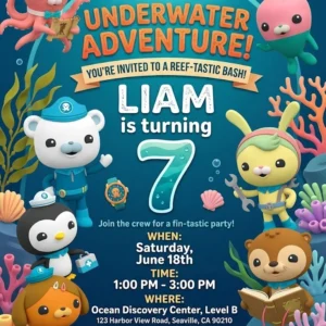 octonauts birthday invitation