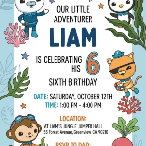 octonauts birthday invitation