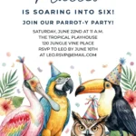 watercolor birds birthday invitation