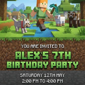 minecraft birthday invitation