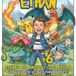 personalized trading card birthday invitation