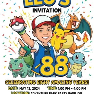 personalized trading card birthday invitation