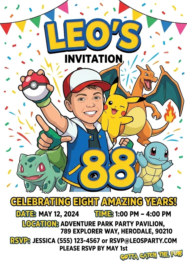 personalized trading card birthday invitation