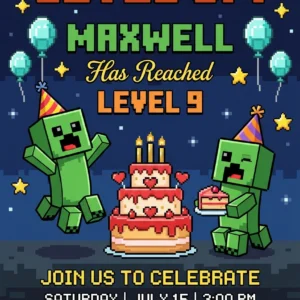 minecraft birthday invitation