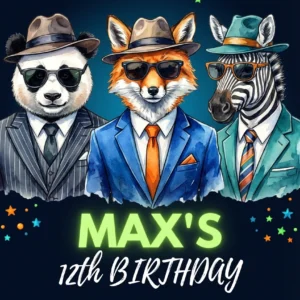 party animals birthday invitation