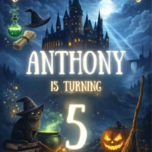 wizards and witches birthday invitation