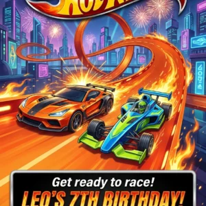 race car birthday invitation