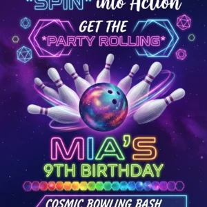 bowling birthday invitation