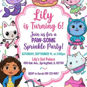 dollhouse birthday invitation