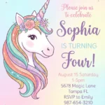 unicorn birthday invitation