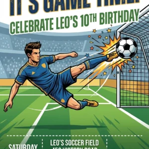 soccer birthday invitation