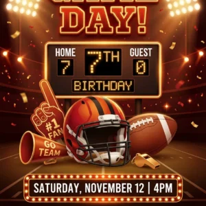 football birthday invitation