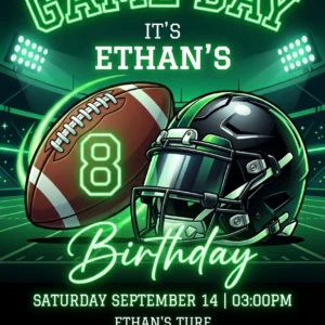 football birthday invitation