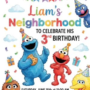 elmo birthday invitation