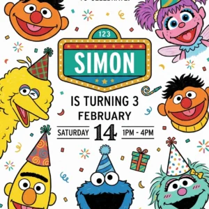 sesame street birthday invitation
