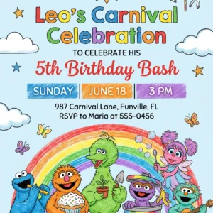 sesame street elmo birthday invitation