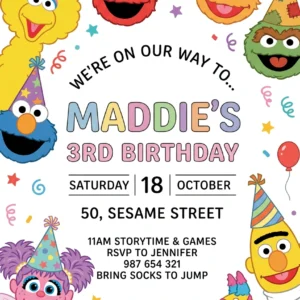 sesame street birthday invitation