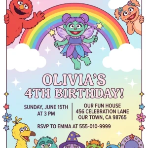 sesame street birthday invitation