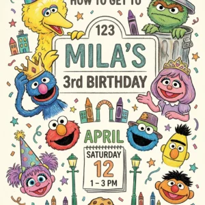 sesame street birthday invitation