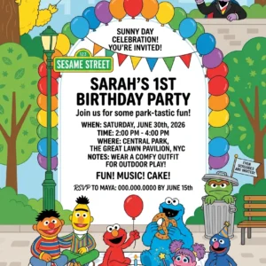 sesame street abby cadabby birthday invitation